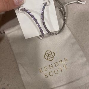 Kendra Scott Silver + Purple Large Hoop Earrings